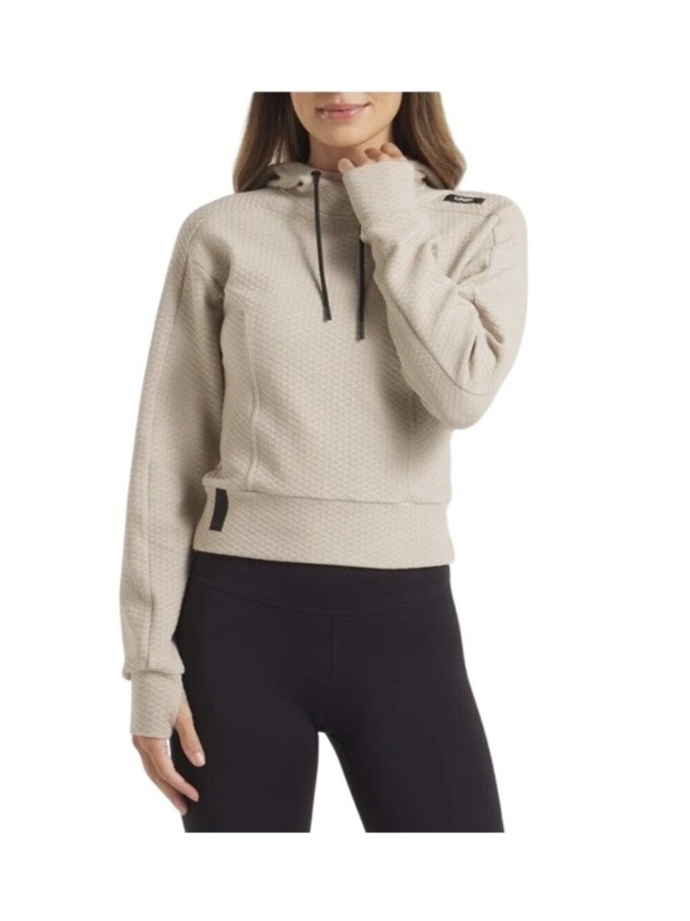 UNRL Elevation Hoodie Women’s Small Sand Cropped Pullover Athletic Top NWT$88